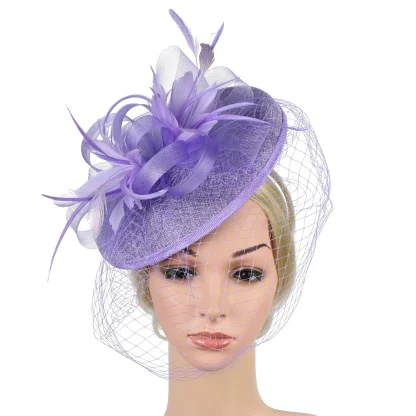 Whimsical Headpiece with Net Veil - Image 6