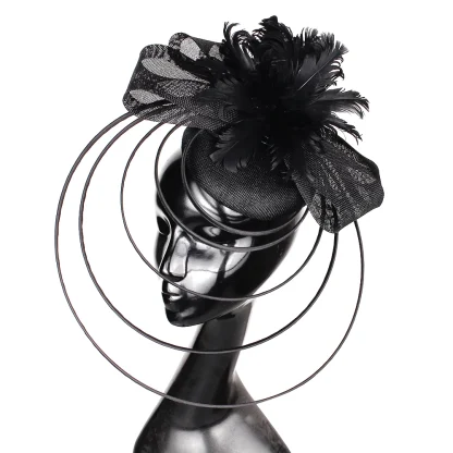 Dramatic Cocktail Hat with Multilayer Design - Image 11
