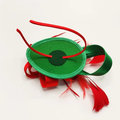 Playful Two Tone Cocktail Hat with Bow - Image 3