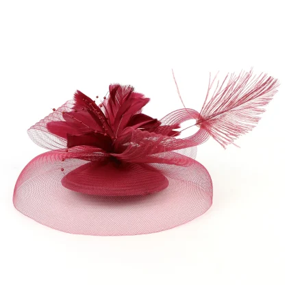 Exquisite Floral Headpiece with Mesh Design - Image 7