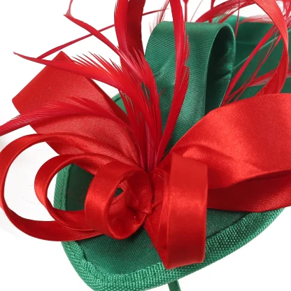 Playful Two Tone Cocktail Hat with Bow - Image 5