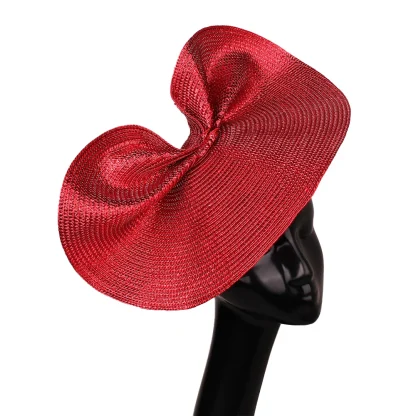 Shiny Pleated Disc Cocktail Hats - Image 5