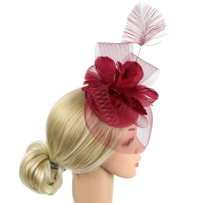Exquisite Floral Headpiece with Mesh Design - Image 6