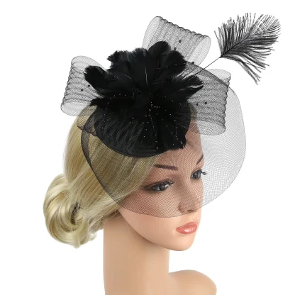 Exquisite Floral Headpiece with Mesh Design - Image 4