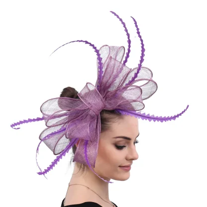 Glamorous Fascinator with Sheer Big Bow - Image 2