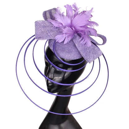Dramatic Cocktail Hat with Multilayer Design - Image 4