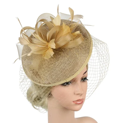 Whimsical Headpiece with Net Veil - Image 4