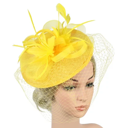Whimsical Headpiece with Net Veil - Image 2
