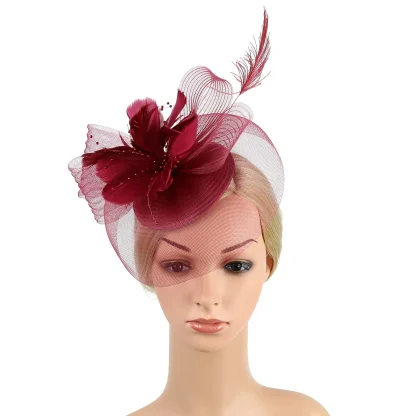 Exquisite Floral Headpiece with Mesh Design - Image 5