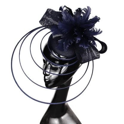 Dramatic Cocktail Hat with Multilayer Design - Image 10