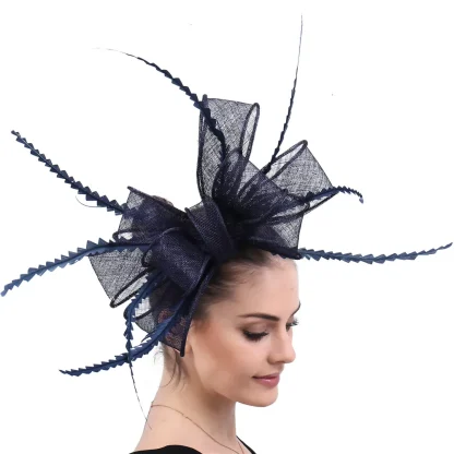 Glamorous Fascinator with Sheer Big Bow - Image 7