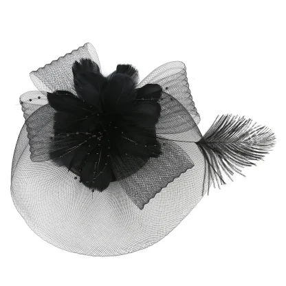 Exquisite Floral Headpiece with Mesh Design - Image 10