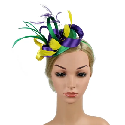 Playful Two Tone Cocktail Hat with Bow - Image 11