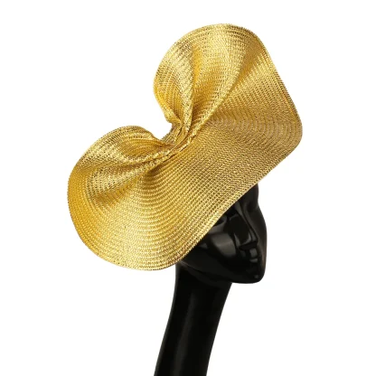Shiny Pleated Fascinator for Formal Events