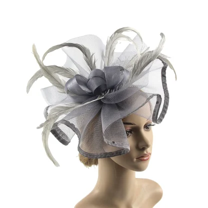 Mesh Dramatic Fascinator with Faux Feather