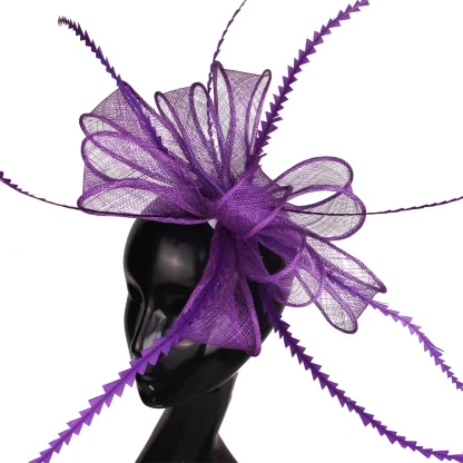 Glamorous Fascinator with Sheer Big Bow - Image 4