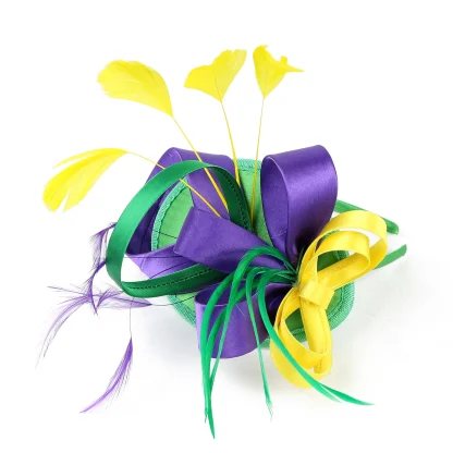 Playful Two Tone Cocktail Hat with Bow - Image 13