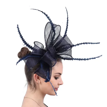 Glamorous Fascinator with Sheer Big Bow - Image 6